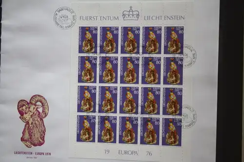 Liechtenstein Kleinbogen  CEPT 1976 FDC