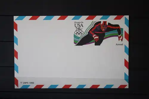 USA Ganzsache Ganzsachenkarte 1983, Airmail, Olympics 84, 28 Cent