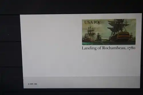 USA Ganzsache Ganzsachenkarte 1980, Landing of Rochambeau, 10 Cent