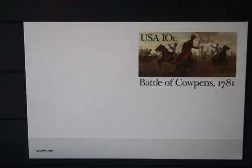 USA Ganzsache Ganzsachenkarte 1980, Battle of Cowpens, 10 Cent