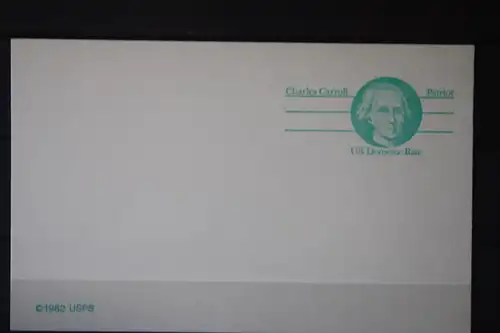 USA Ganzsache Ganzsachenkarte, 1982, Domestic Rate, Charles Carroll Patriot
