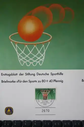 Deutsche Sporthilfe Ersttagsblatt 1985 BERLIN 