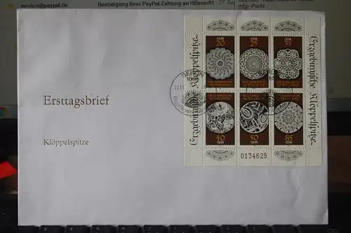  DDR FDC Ersttagsbrief Kleinbogen Klöppelspitze 1988