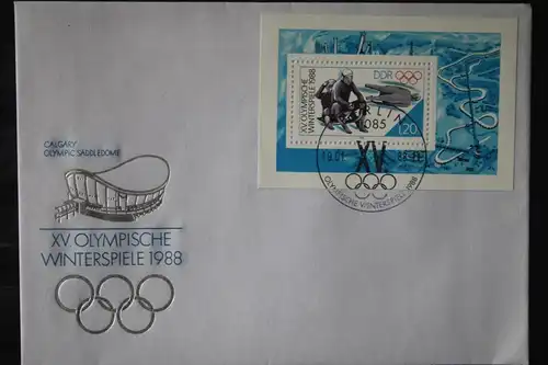 DDR FDC Ersttagsbrief Olympische Winterspiele 1988