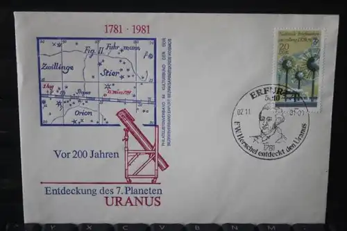 DDR, Erfurt; F.W.Herschel; Entdecker des Planeten Uranus, 1981