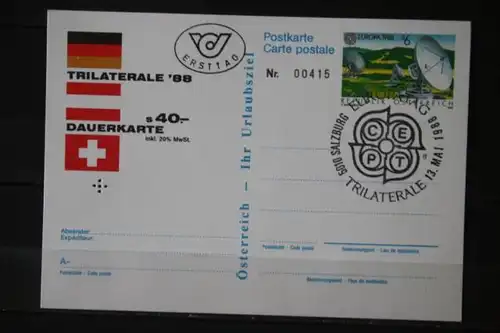 Österreich, Trilaterale 88; CEPT-Ganzsache als Eintrittskarte