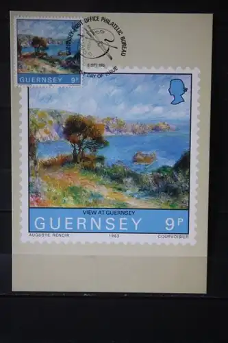 Guernsey, Set von 5 amtl. Maximumkarten Auguste Renoir, 1983