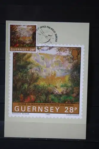 Guernsey, Set von 5 amtl. Maximumkarten Auguste Renoir, 1983 