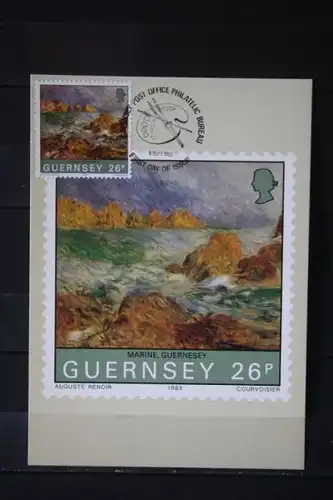 Guernsey, Set von 5 amtl. Maximumkarten Auguste Renoir, 1983 