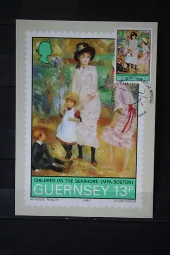 Guernsey, Set von 5 amtl. Maximumkarten Auguste Renoir, 1983 