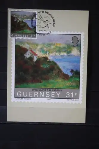 Guernsey, Set von 5 amtl. Maximumkarten Auguste Renoir, 1983 