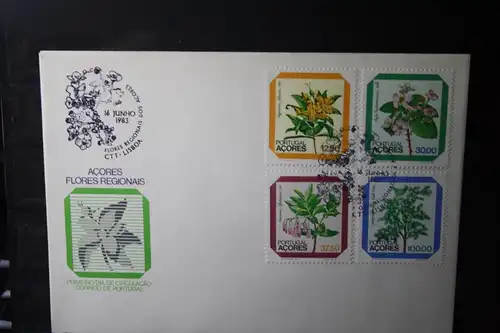 Portugal Azoren 1983, Blumen, 4 Werte auf FDC