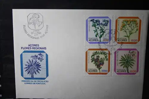 Portugal Azoren 1982, Blumen, 4 Werte auf FDC