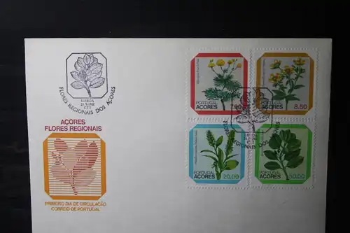 Portugal Azoren 1981, Blumen, 4 Werte auf FDC