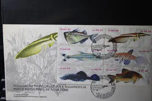 Brasilien Meerestiere 1988, FDC mit Zusammendruck