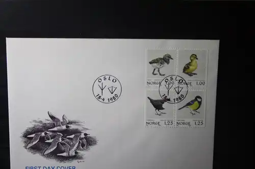 Norwegen Vögel 1980, 2 Zusammendrucke auf FDC