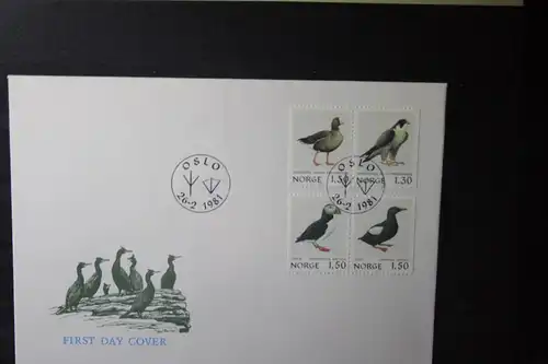 Norwegen Vögel 1981, 2 Zusammendrucke auf FDC