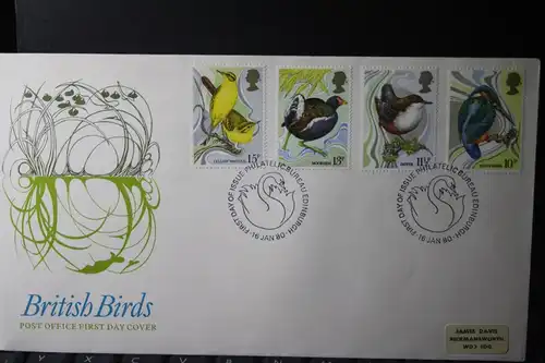 Großbritannien Vögel 1980, FDC