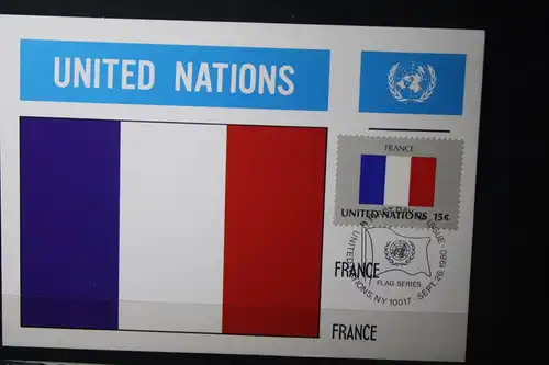 MK Maximumkarte UNO New York Flaggen 1980 Frankreich