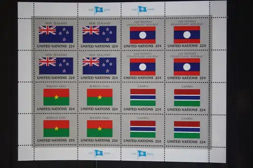 UNO New York Flaggen 1982 Kleinbogen; Flaggen der Mitgliedsstaaten; Ausgabe 1986