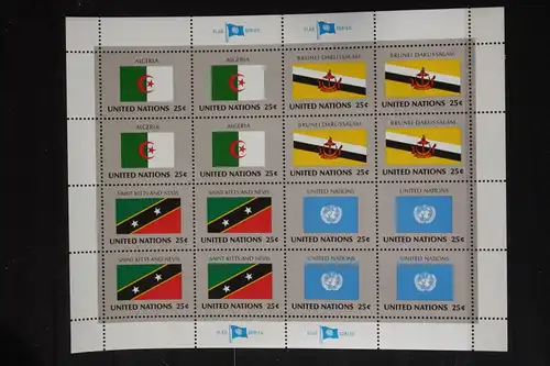 UNO New York Flaggen 1989 Kleinbogen; Flaggen der Mitgliedsstaaten; Ausgabe 1986