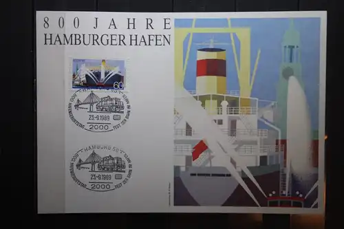 Gedenkblatt / Erinnerungsblatt der Deutsche Post AG/Postdienst: 800 Jahre Hamburger Hafen 1989