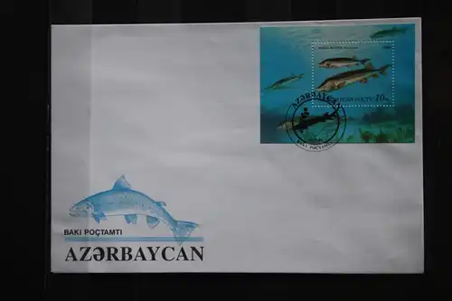 Fische, Block Aserbaycan auf FDC