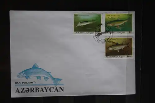 Fische,  Aserbaycan, 1993, Satz auf 2 FDC