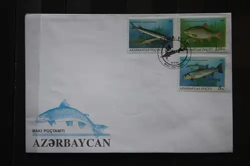 Fische,  Aserbaycan, 1993, Satz auf 2 FDC