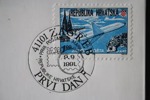 Kroatien, Luftverkehr, Luftpostmarke 1991 , FDC