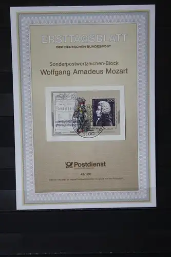 BRD, Mozartblock auf ETB 1991; ETB 43/1991