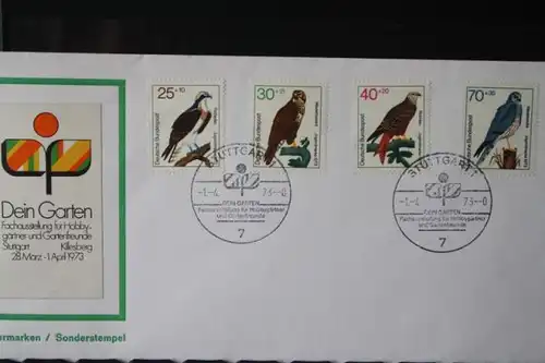 Austellungsbrief mit Jugendmarken 1973; Vögel
