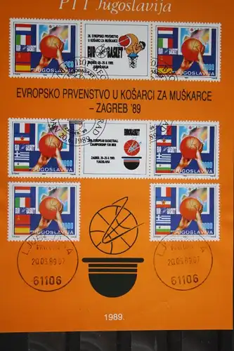 Jugoslawien, Europameisterschaft Basketball 1989, EUROPA-UNION-Mitläufer CEPT-Symphatie-Ausgabe 