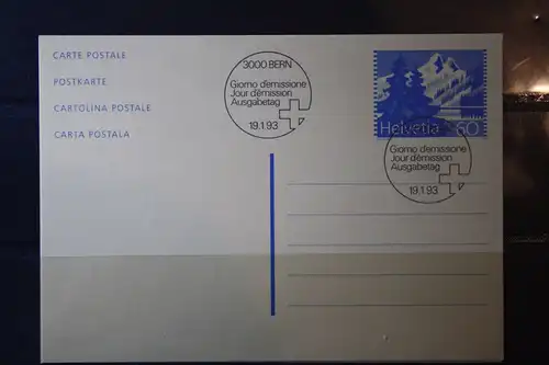 Schweiz, Ganzsache, Postkarte 1993, 60 Rappen