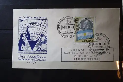 FDC der Antarktis-Expedition, Argentinien, 1957/58; Internationales Geophysikalisches Jahr