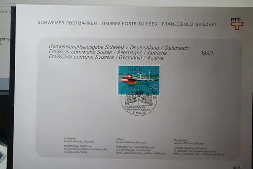 Ersttagsblatt Schweiz der Gemeinschafts-Ausgabe EUREGIO Bodensee