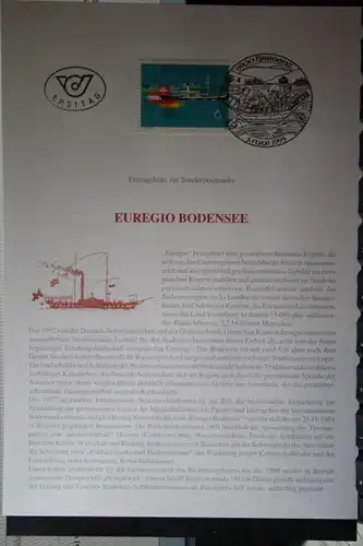 Ersttagsblatt Österreich  EUREGIO Bodensee; Bregenz