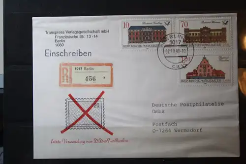 Letzter Verwendungstag für DDR-PWZ, Einschreiben