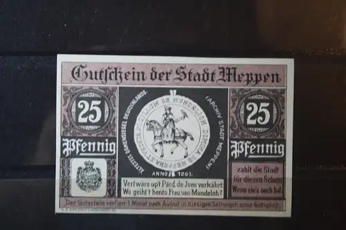 Notgeld Meppen, 25 Pf.