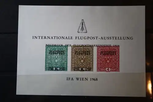 Österreich, Flugpostmarkenserie 1918, Neudrucl zur IFA 1968 Wien