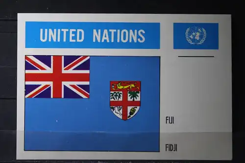 MK Maximumkarte UNO New York Flaggen Fidji, Fiji