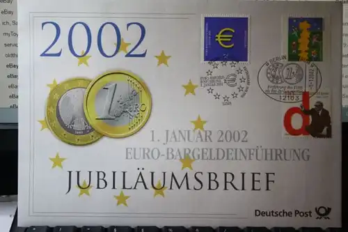 Jubiläumsbrief der Deutsche Post: Euro-Bargeldeinführung 2002