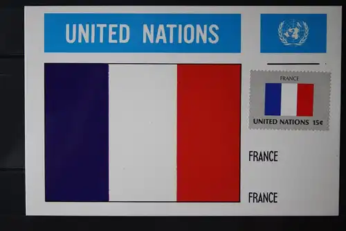 MK Maximumkarte UNO New York Flaggen Frankreich