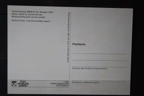 Postmuseumskarte, BMW-Postmotorrad