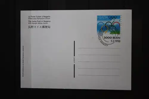 Schweiz, Ganzsache Olympische Winterspiele Nagano 1998