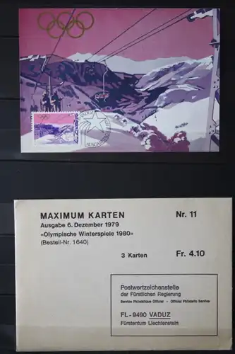 Liechtenstein Maximumkarten Olympische Winterspiele 1980