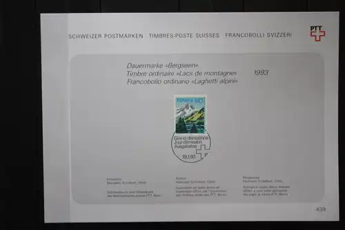 Dauermarke Bergseen 1993, Sammelblatt
