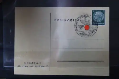 Festpostkarte Gautag am Westwall Kaiserslautern 1. und 2. Juli 1939; mit Sonderstempel