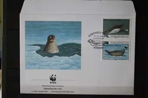 Turkmenistan, Tiere, WWF, 2 FDC