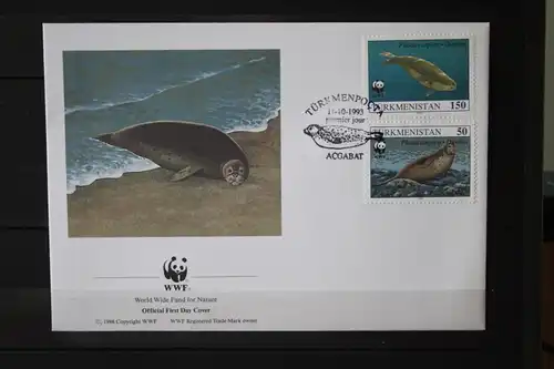 Turkmenistan, Tiere, WWF, 2 FDC